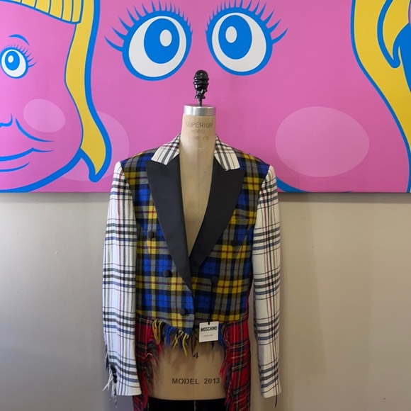 Moschino Other - Moschino Couture Men's Plaid Wool Tuxedo Jacket NWT
